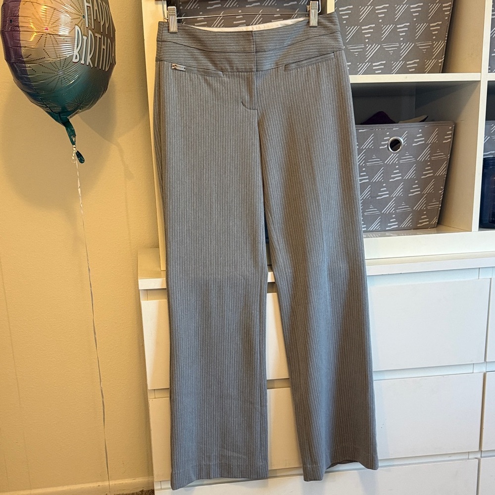 Express Gray Pinstripe Boot Cut Pants